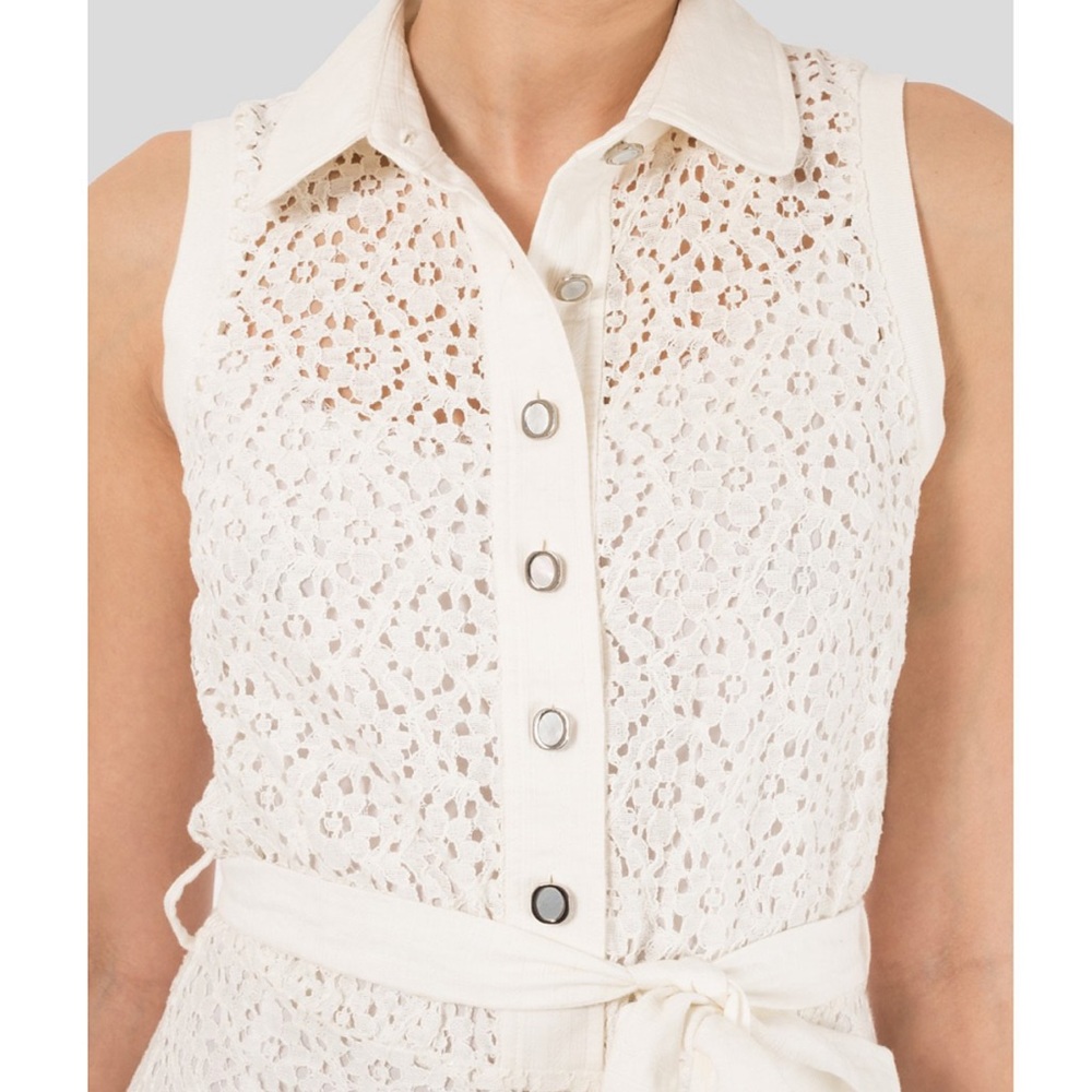 DOLCE & GABBANA Sleeveless Collared Lace Dress
